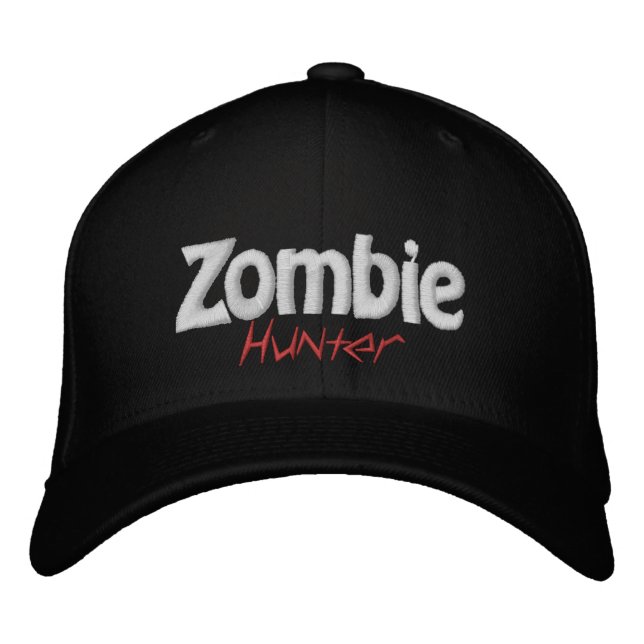 Zombie Apocalpyse Hunter Embroidered Baseball Cap (Front)