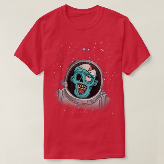 Zombie Apocalypse Astronaut Space Halloween Zombie T-Shirt (Design Front)