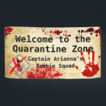 Zombie Apocalypse Birthday | Halloween Biohazard Banner<br><div class="desc">Outbreak alert! This Zombie Apocalypse Birthday | Halloween Biohazard Party Banner features bold biohazard graphics,  undead motifs,  and apocalyptic vibes. Ideal for creating a fully immersive zombie-themed birthday or Halloween party. Pair it with matching invitations,  paper plates,  napkins,  and party supplies for the ultimate survival zone.</div>
