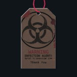Zombie Apocalypse Birthday | Halloween Biohazard  Gift Tags<br><div class="desc">Enter the quarantine zone! This Zombie Apocalypse Birthday | Halloween Biohazard Survival Party gift tag mixes outbreak alert graphics, toxic symbols, and undead humor. Great for kids, teens, or adults who want a unique Halloween-themed birthday. Customize with your name, age, date, and location. Matching biohazard party supplies available for a...</div>