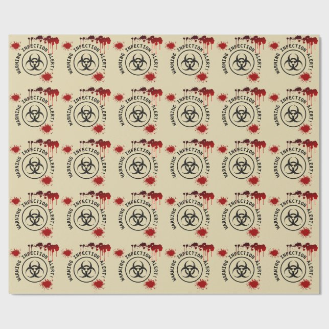 Zombie Apocalypse Birthday | Halloween Biohazard Wrapping Paper (Flat)