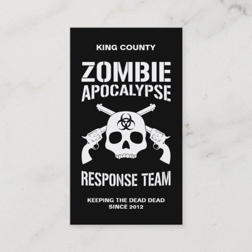Customizable Zombie Apocalypse Business Cards