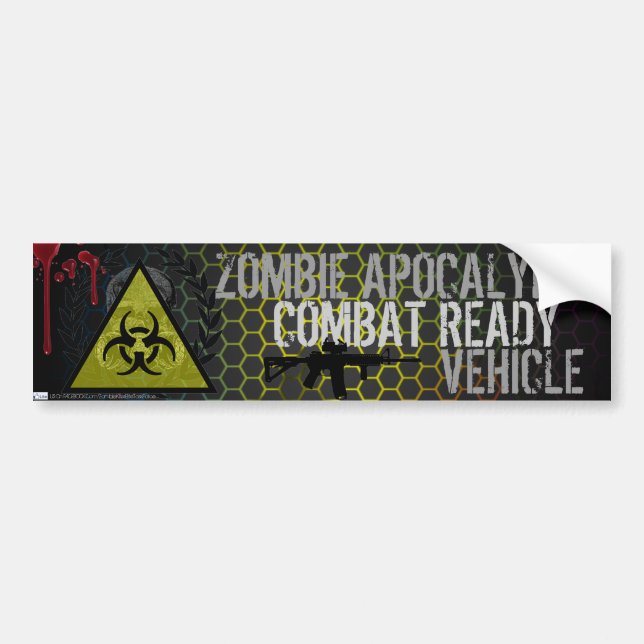 Zombie Apocalypse Combat Ready Vehicle Sticker (Front)