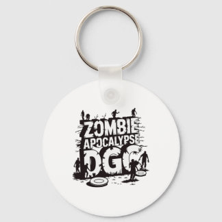 Zombie Apocalypse Dgc Funny Disc Golf Zombie Lover Keychain