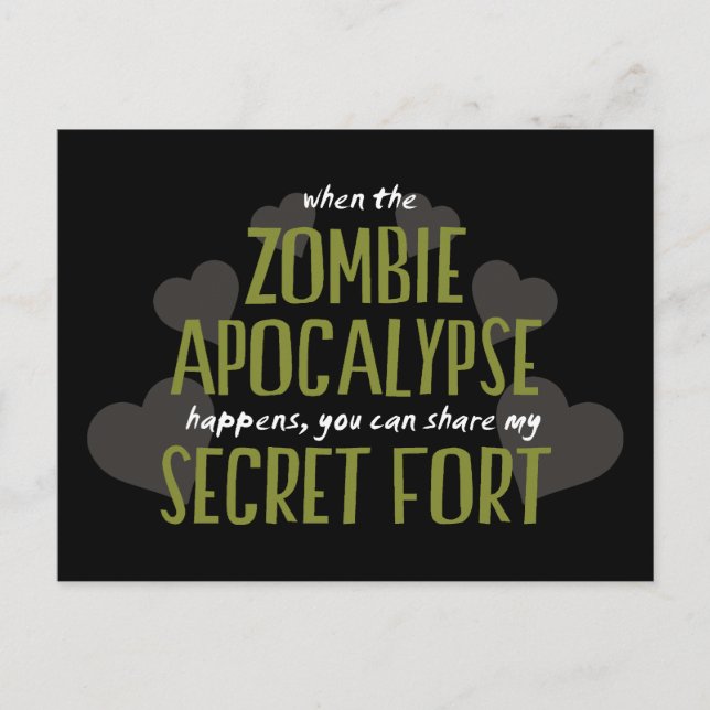 Zombie Apocalypse Fort Postcard (Front)