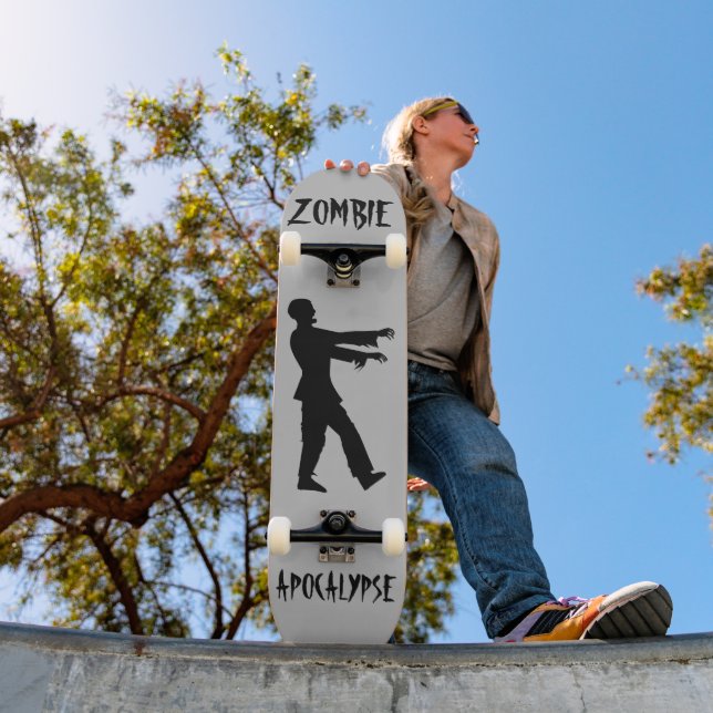ZOMBIE APOCALYPSE FUNNY Skateboard deck (Outdoor 1)