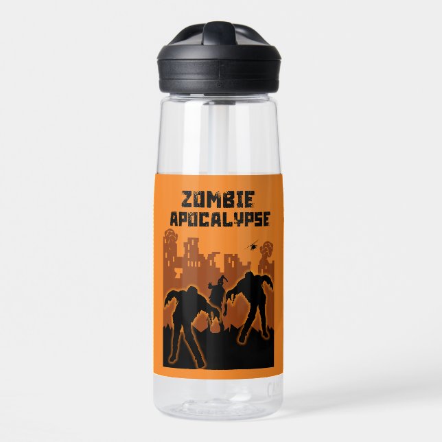 Zombie Apocalypse Gifts Water Bottle (Front)