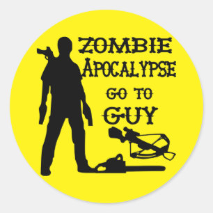 Zombie Apocalypse Go To Guy (Weapons) Classic Round Sticker