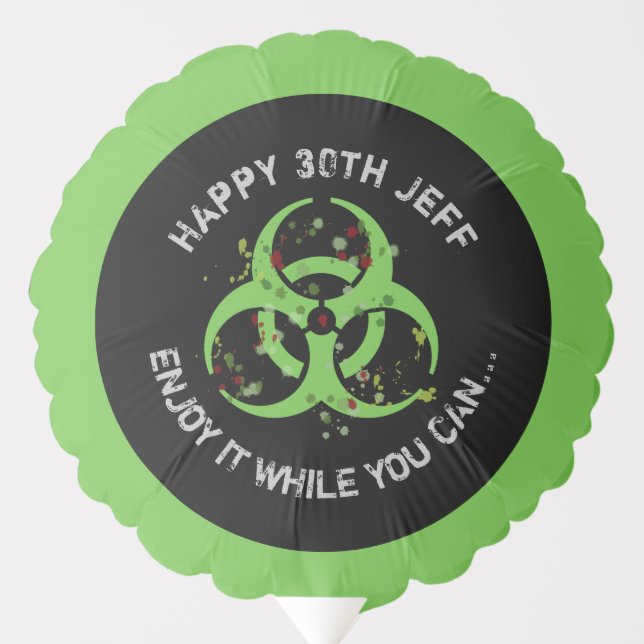 Zombie Apocalypse Gore Splatter Biohazard Balloon (Front)