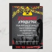 Zombie Apocalypse Halloween Birthday Invitation (Front/Back)