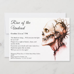 Zombie Apocalypse Halloween Undead Party Alert Invitation