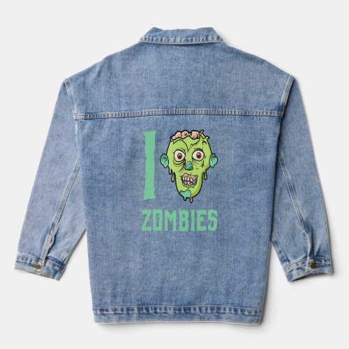 Zombie Apocalypse  I Heart Zombies  Denim Jacket