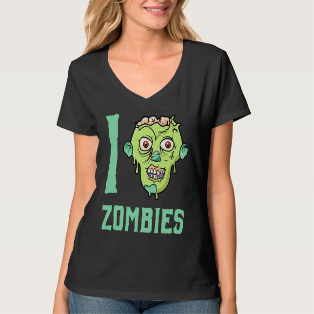 Zombie Apocalypse  I Heart Zombies T-Shirt (Front)
