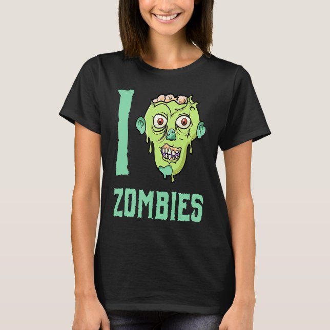 Zombie Apocalypse  I Heart Zombies T-Shirt (Front)