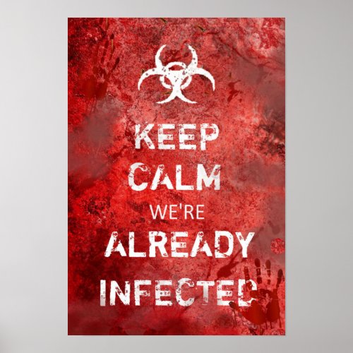 Zombie Apocalypse Keep Calm 13 X 19 Poster