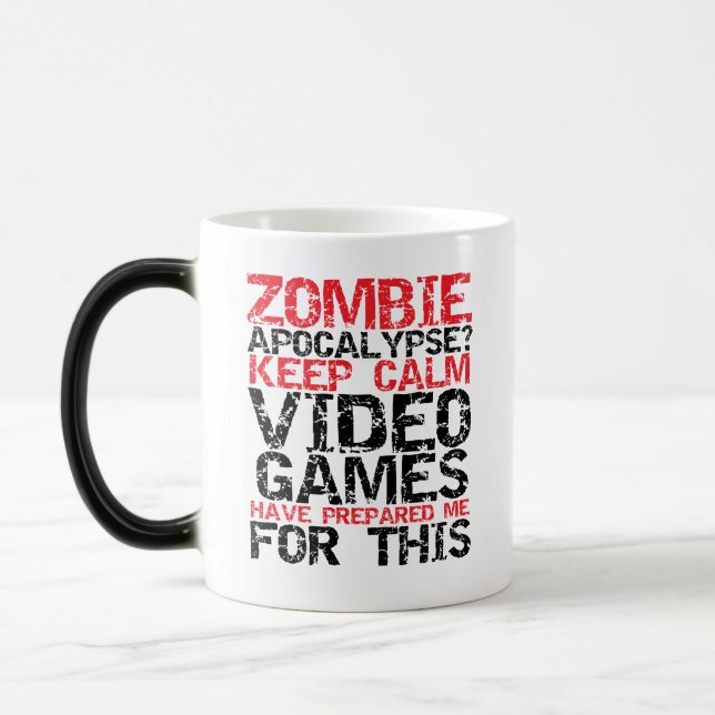 Zombie Apocalypse Keep Calm Gamers Funny Mug (Left)
