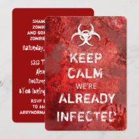 Zombie Apocalypse Keep Calm Halloween Invitation