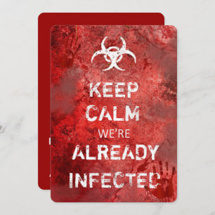 Zombie Apocalypse Keep Calm Halloween Invitation