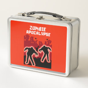 Zombie Apocalypse Kids Shirt Metal Lunch Box