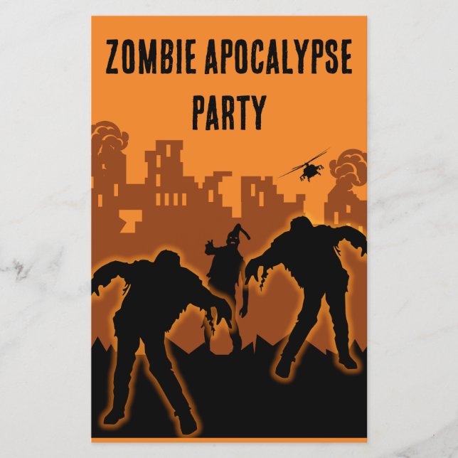 Zombie Apocalypse Party Invite Flyer (Front)