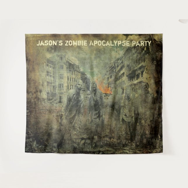 Zombie Apocalypse Party Photo Backdrop Wall Prop (Front (Horizontal))