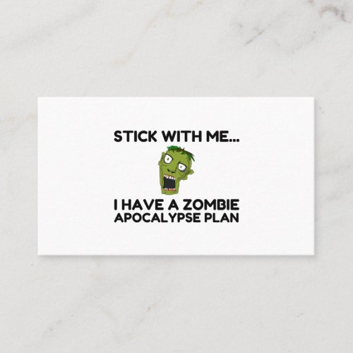 Zombie Apocalypse Plan Business Card