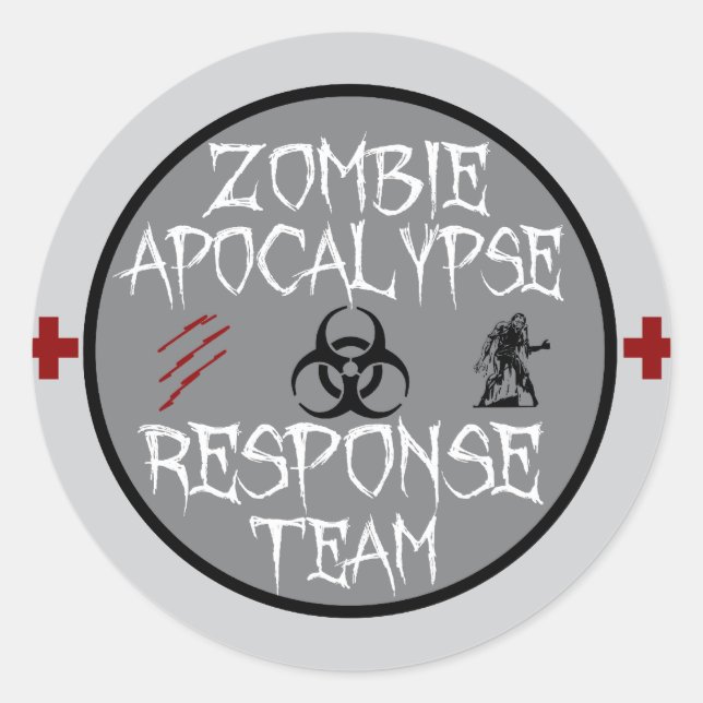Zombie apocalypse response team classic round sticker (Front)