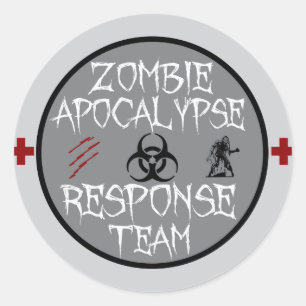Zombie apocalypse response team classic round sticker