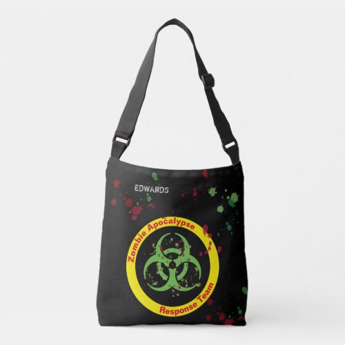 Zombie Apocalypse Response Team Gore Splatter Crossbody Bag