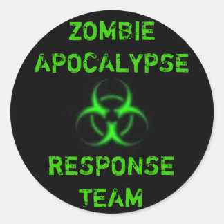 Zombie Apocalypse response team green Classic Round Sticker