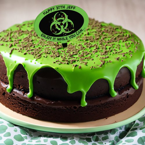 Zombie Apocalypse Splatter Biohazard Cake Topper