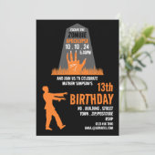 Zombie Apocalypse Theme Escape Room Birthday Party Invitation (Standing Front)