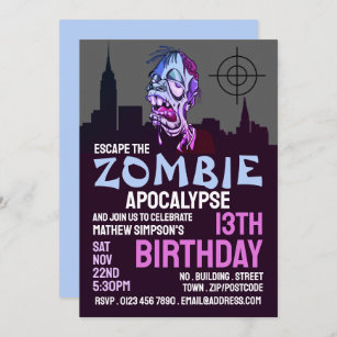 Plants vs Zombies: Free Printable Cards or Invitations.  Zombie birthday,  Zombie birthday parties, Zombie party