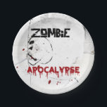 Zombie apocalypse theme party paper plates<br><div class="desc">Throwing a Zombie Apocalypse Party?  These fun creepy full set of zombie theme invites and party favors will sure to creep out the party guests.</div>