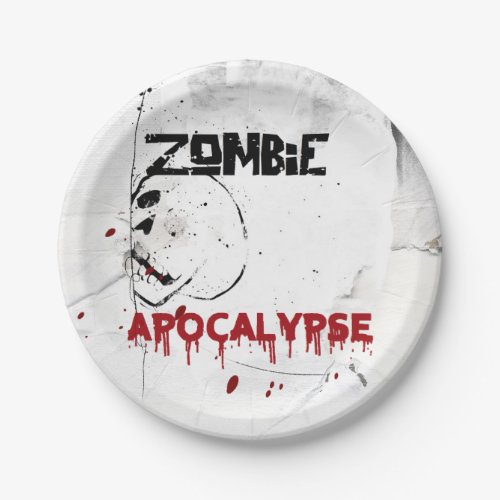 Zombie apocalypse theme party paper plates