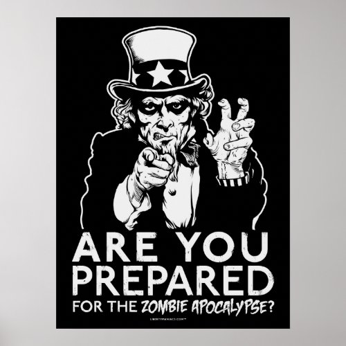 Zombie Apocalypse Uncle Sam Poster