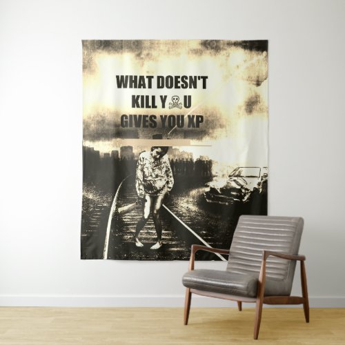 Zombie Apocalypse _ what doesnt kill you v3 Tapestry