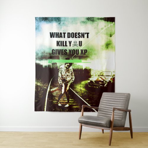 Zombie Apocalypse _ what doesnt kill you v4 Tapestry