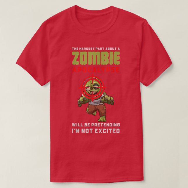 Zombie Apocalypse Zombies Funny Halloween 6921 T-Shirt (Design Front)