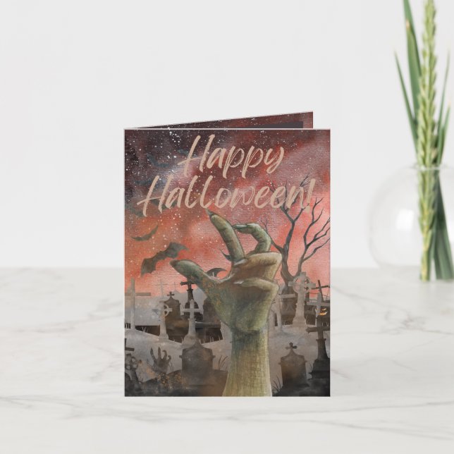 Zombie Arising Halloween Card (Front)