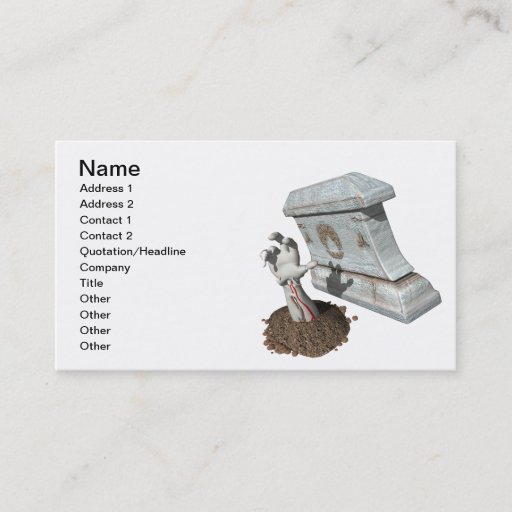 Customizable Zombie Arm Grave Business Cards