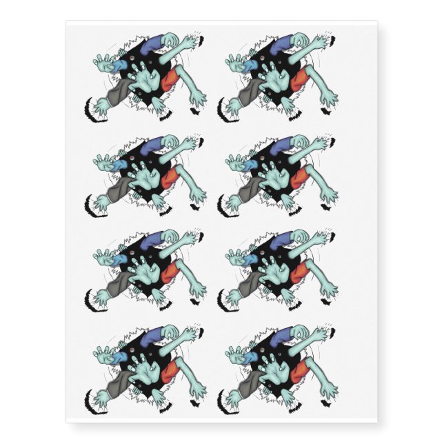 Zombie Arms Bursting out to pull you in Temporary Tattoos (Front)