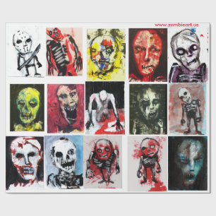 Zombie Art Matte Wrapping Paper, 30" x 6' Paper
