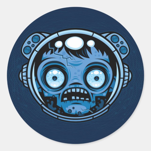 Zombie Astronaut Classic Round Sticker (Front)