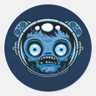 Zombie Astronaut Classic Round Sticker