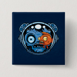 Zombie Astronaut Fishbowl Helmet Button