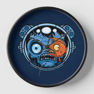 Zombie Astronaut Fishbowl Helmet Clock