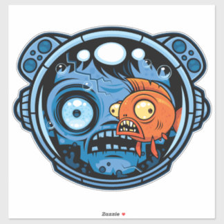 Zombie Astronaut Fishbowl Helmet Sticker