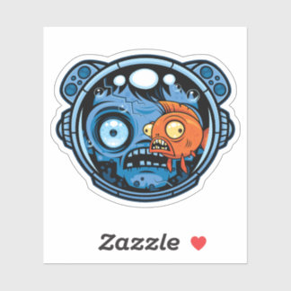 Zombie Astronaut Fishbowl Helmet Sticker