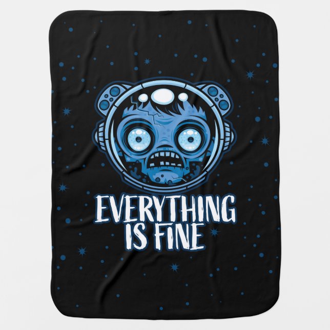 Zombie Astronaut Is Fine Baby Blanket (Front)